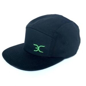 ECJ Luxe Apparel Midnight Black Strap Panel Adjustable Hat Cap
